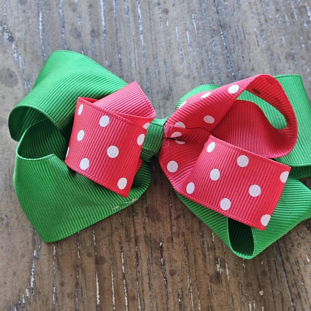 Christmas Girls Hairbows / Bows Set Of 4